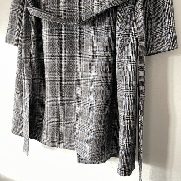 Handmade Blue Plaid Belted Coat - Picture 8 of 16